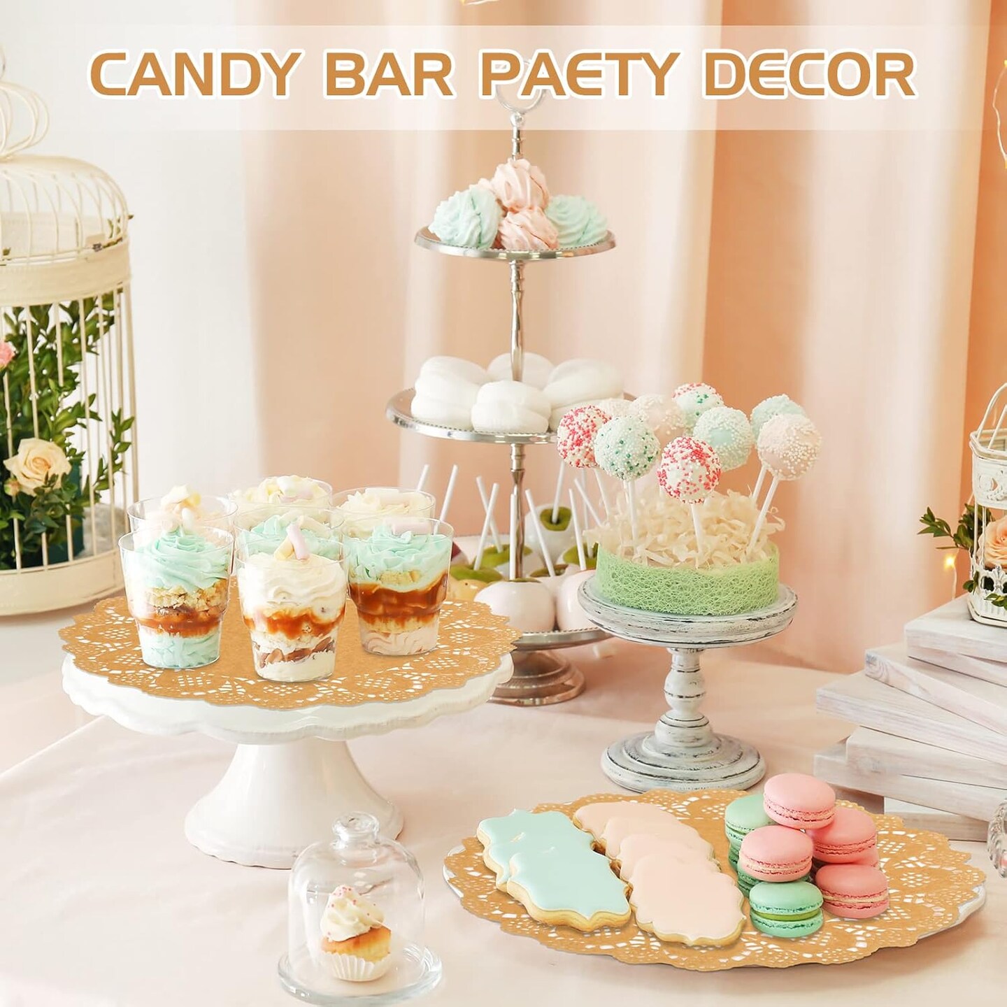 600 Pcs Round Paper Placemats Disposable 12 Inch Kraft Paper Doilies for Dinner Plates Charger Plates Place Mats for Cakes Desserts Food Event Weddings Party Decor(Brown)