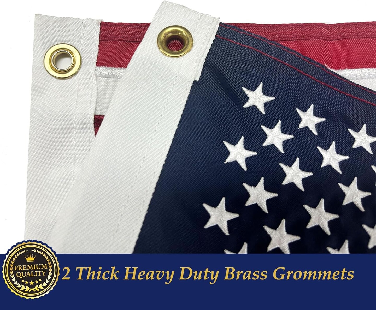 American USA Boat flag 16x24 US Flag - Heavy Duty Outdoor Unite States Flags Embroidered Stars Sewn Stripes with Brass Grommets