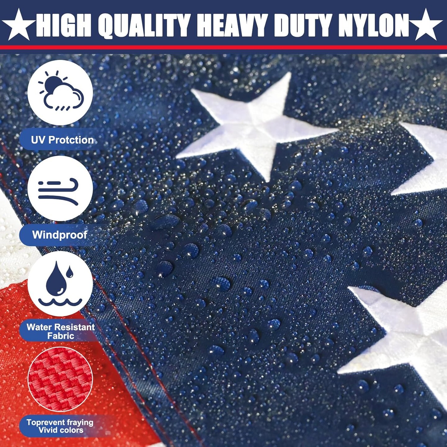 American Flag 2x3 Ft, Multipurpose Heavy Duty US Flag, 4 Brass Grommets, Embroidered Stars, Sewn Stripes, Outdoor Standard USA Flag, Bedroom, Room, Indoor Hanging American Flag For Wall