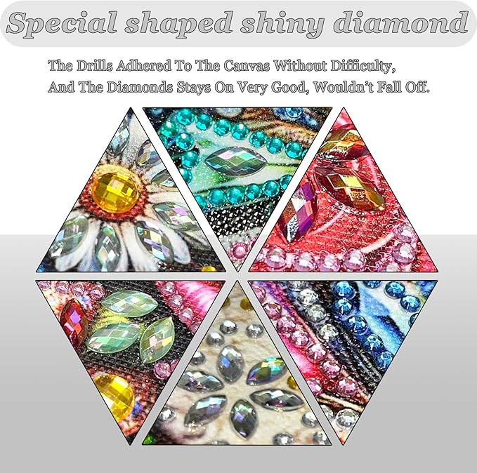 Flower Diamond Art Painting Kits for Adults, 5D Special Shape Diamond Art for Beginners, Rhinestones Gem Art Craft Home Wall Decor Gift 12×12inch