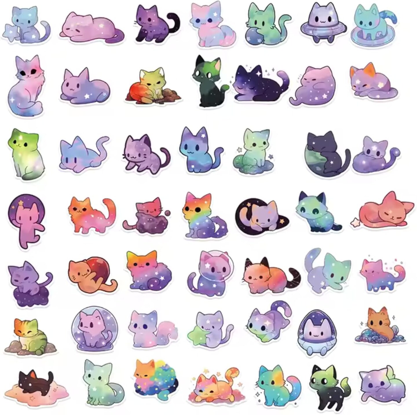 Stary Cat Stickers,Cute Cats, Kawaii for Kids Adults,Waterproof Vinyl Stickers
