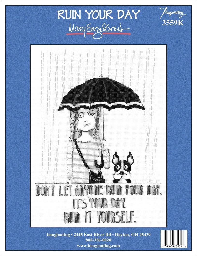 Imaginating Counted Cross Stitch Kit 8&#x22;X10&#x22;-Ruin Your Day (14 Count)