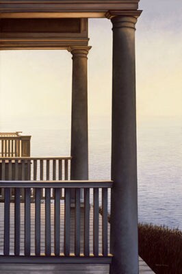 October Portico by Daniel Pollera - Serene Wall Art Print 32x22 inch