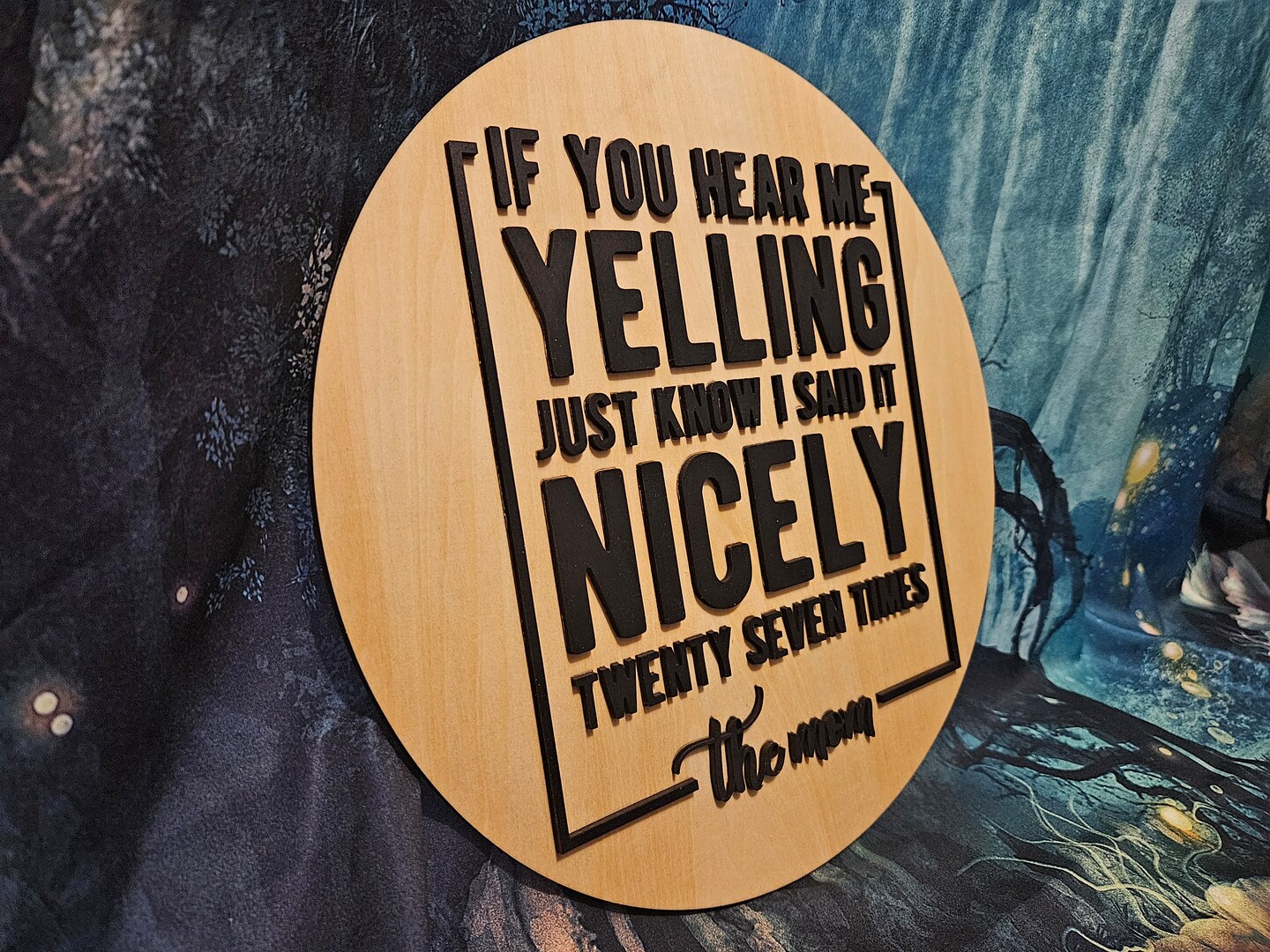 Funny wood door decoration hanger or front porch sign with funny