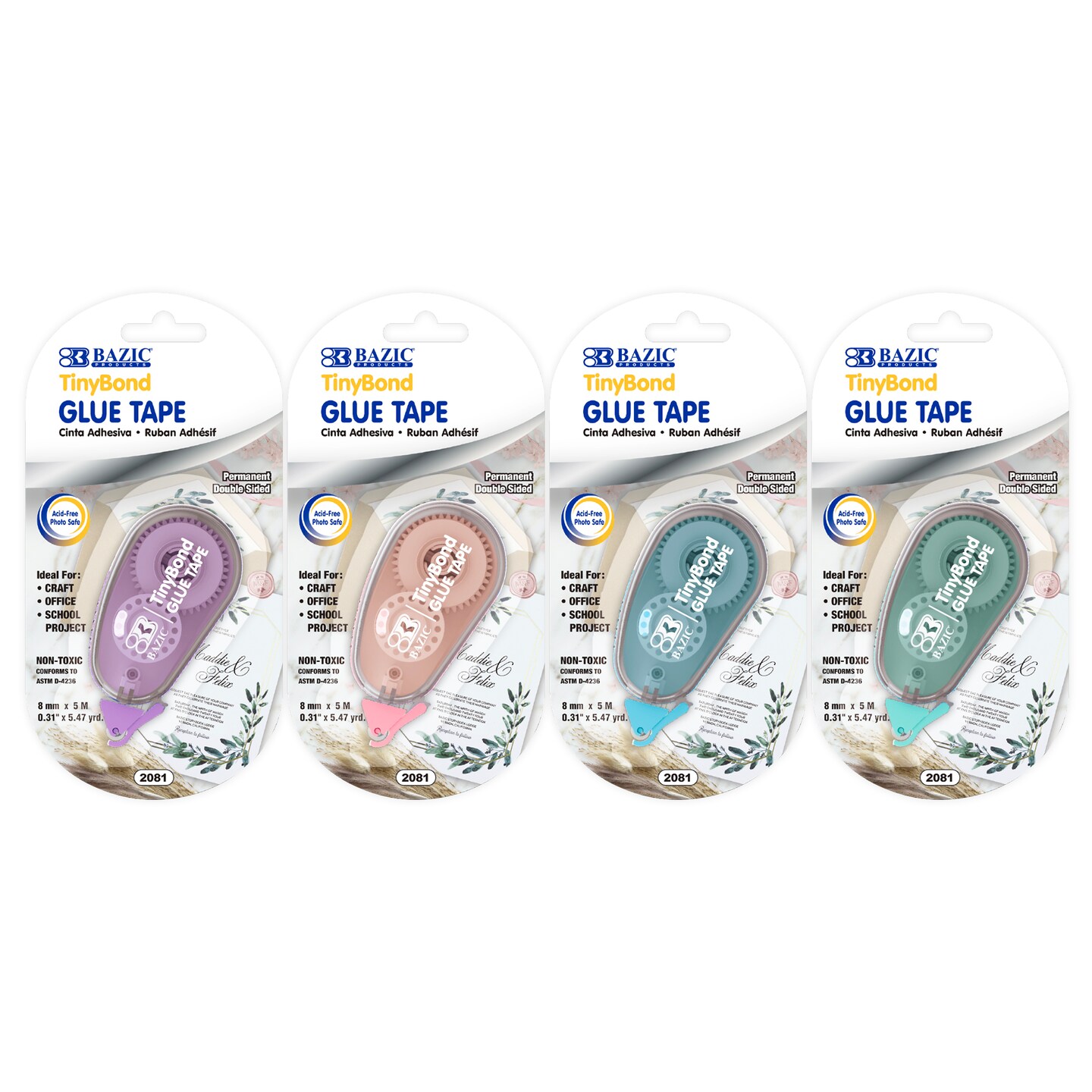 BAZIC Permanent Glue Tape 8 mm x 5 m