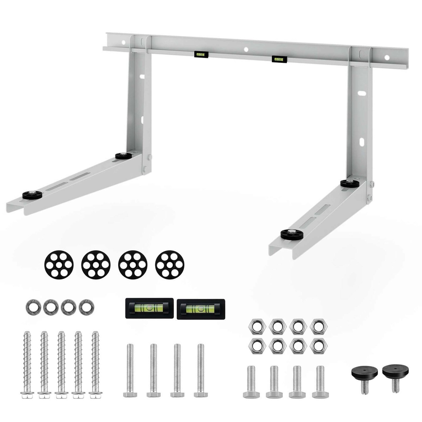 Costway 18&#x22;/22&#x22; Heavy-Duty Mini Split Wall Mounting Bracket with Adjustable Crossbar &#x26; Levlers