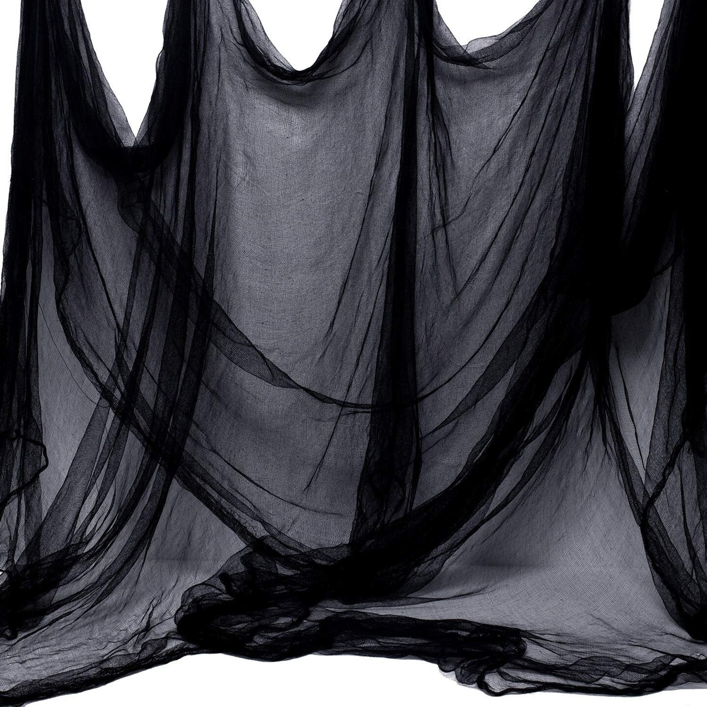 Black Creepy Cloth 8.75 Yards X 85&#x22; with Fabric Scary Spooky Gauze Halloween Decorations for Haunted House Horror Decor Home Yard Indoor Outdoor Office Wall Vampire Zombie Theme Party Supply