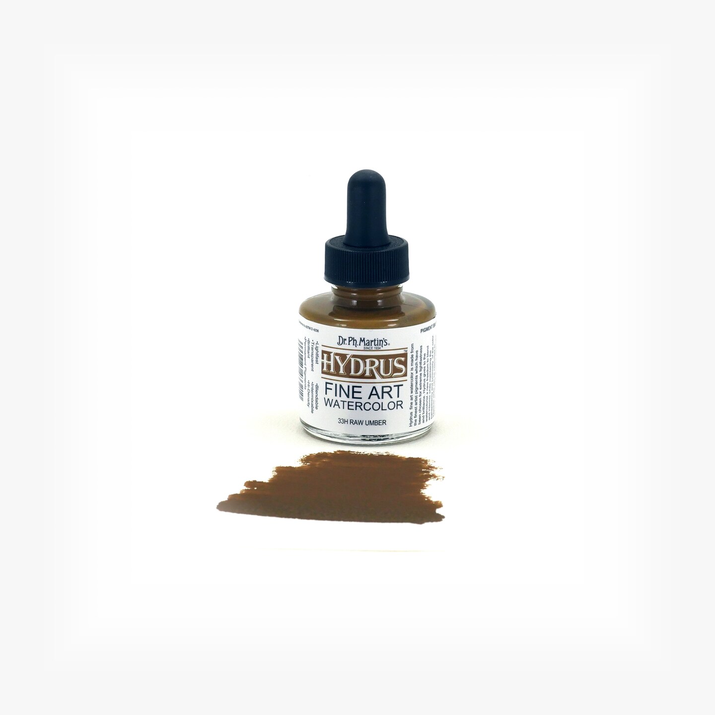 Dr. Ph. Martin&#x27;s Hydrus Fine Art Watercolor, 1.0 oz, Raw Umber (33H)