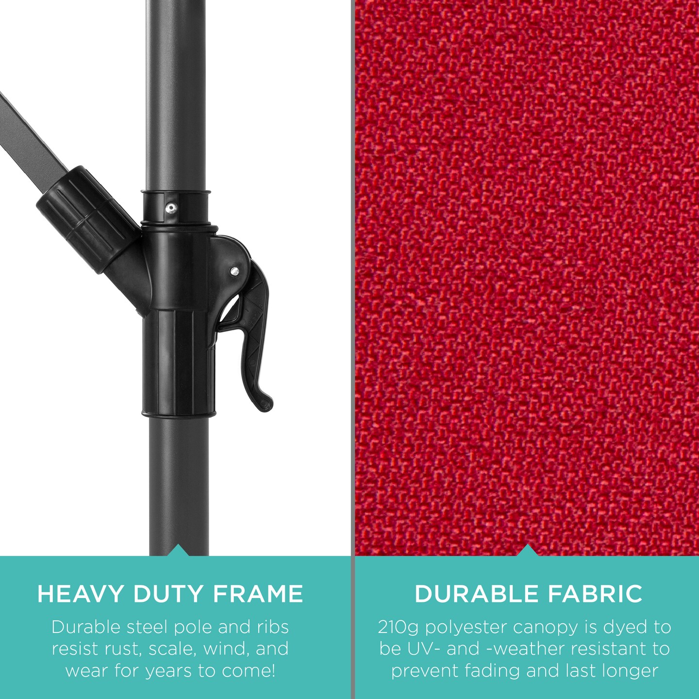Best Choice Products 10ft Offset Hanging Outdoor Market Patio Umbrella w/ Easy Tilt Adjustment