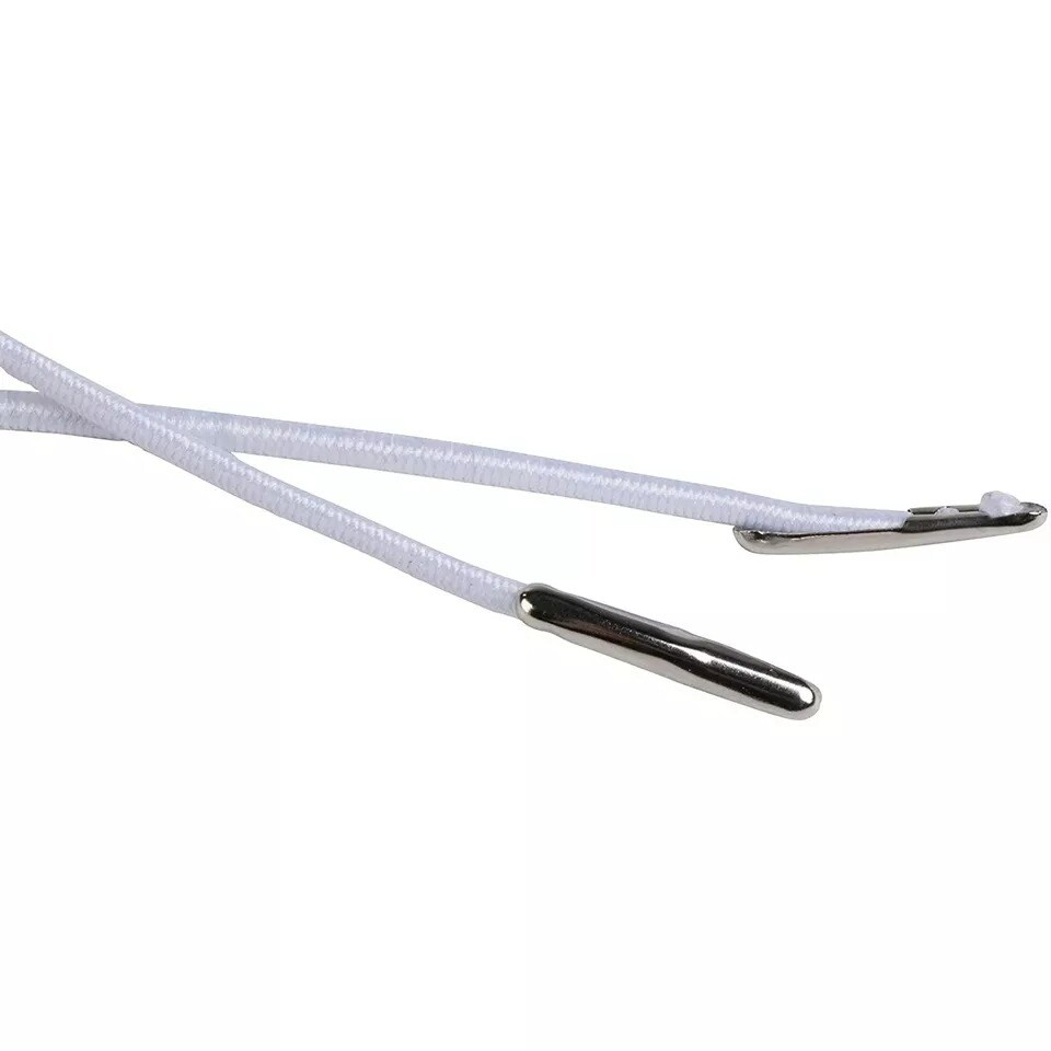 100-Pack 2mm Elastic Barbed Cord with Silver Metal Barbs for Mask DIY, 13 Inches