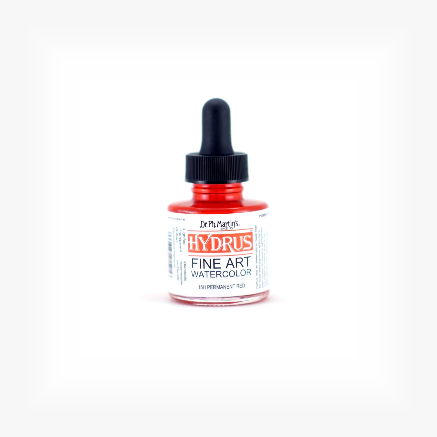 Dr. Ph. Martin's Hydrus Fine Art Watercolor, 1.0 oz, Permanent Red (15H)