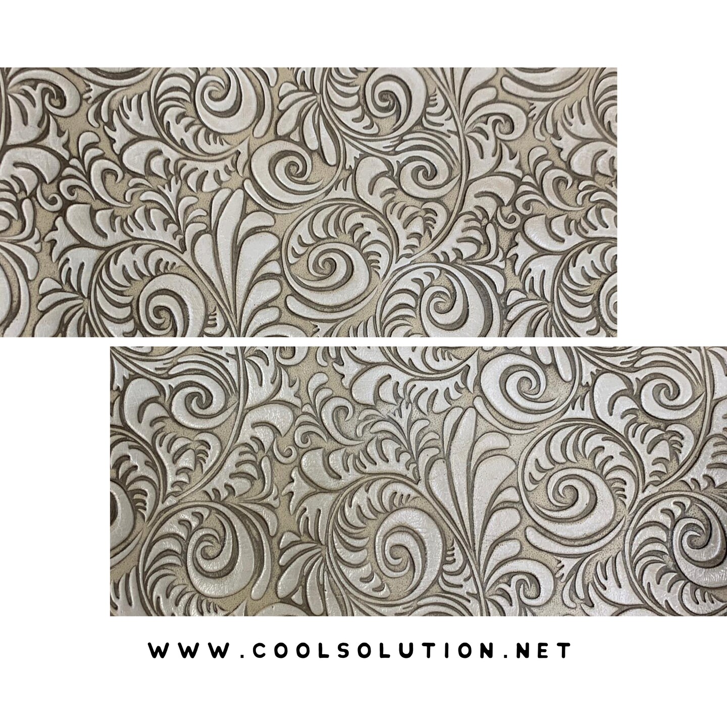 Embossed Leather Caracol Sandy White, Perfect for Leatherworking Projects - 1.2-1.4 mm 3-3.5 oz Leather Sheets 367599962746044416