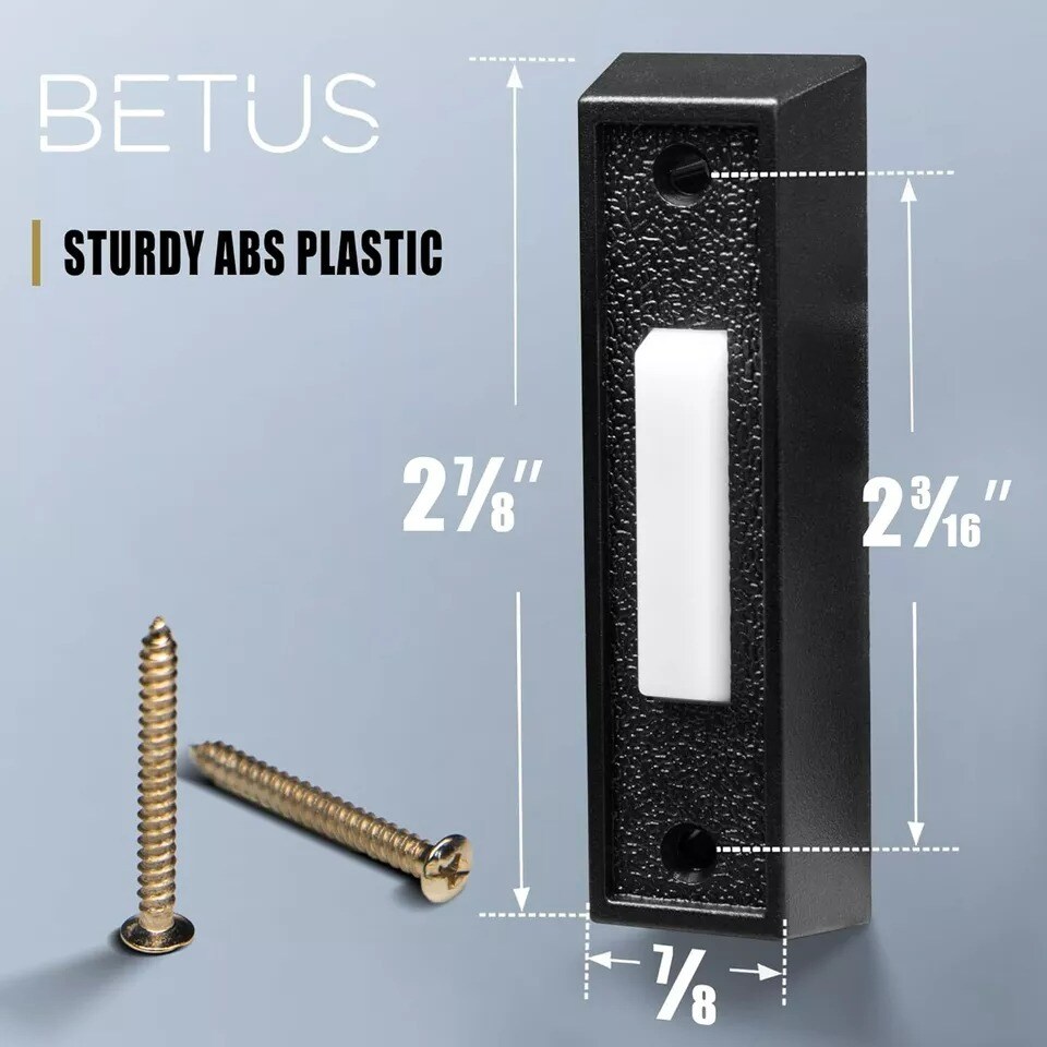 LED Lighted Doorbell Button - Rectangular Wall Mounted Door Push Buttons