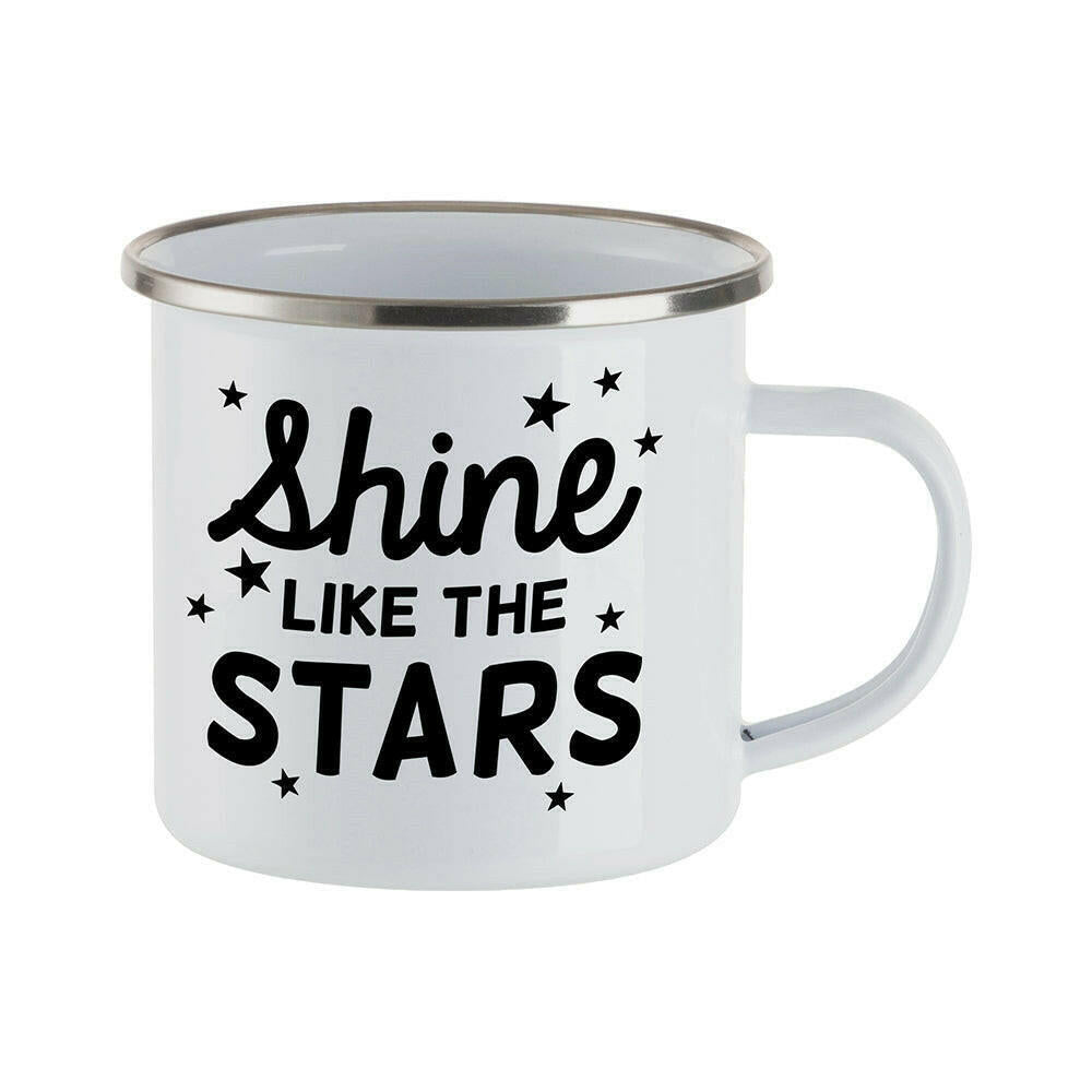 Craft Express 4 Pack 12oz Enamel Sublimation Mugs &#x2013; White with Silver Rim