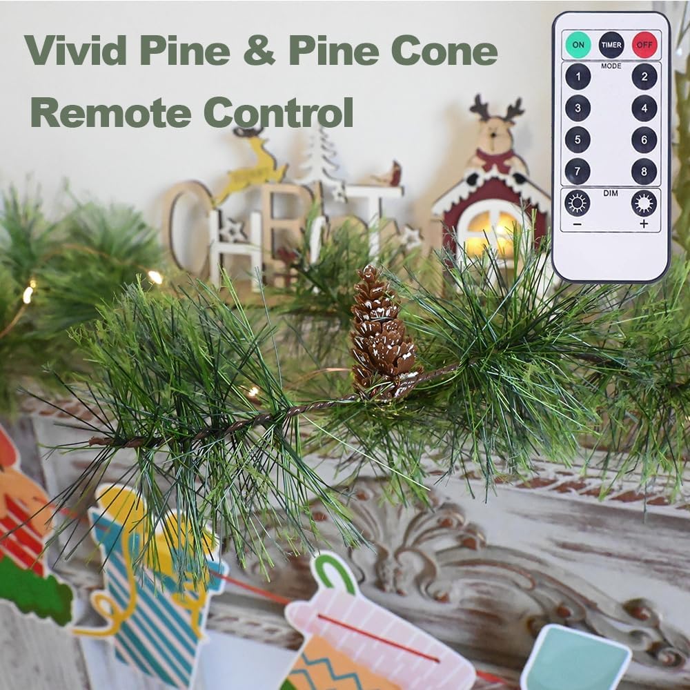 6.56FT Garlands with Timer 30 LED Fairy Lights (Green)