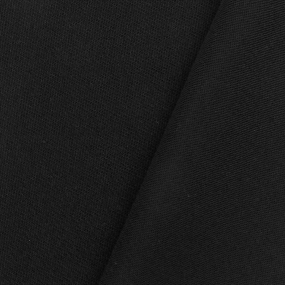 Crow Black Solid Wool Blend Selvedge Chino Twill Suiting Woven Fabric By the Yard