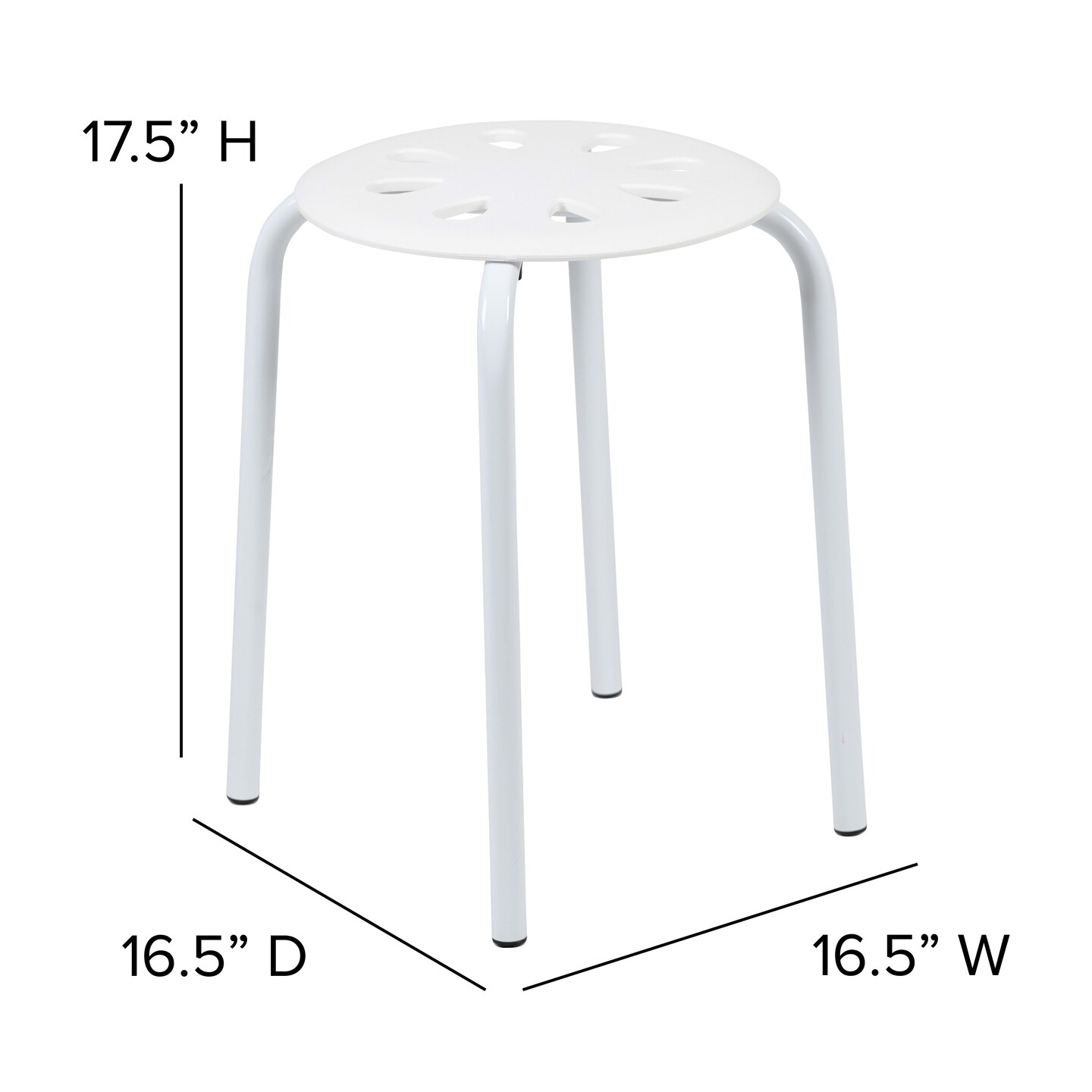 Emma and Oliver Plastic Nesting Stack Stools - School/Office/Home, 17.5"Height (5 Pack)