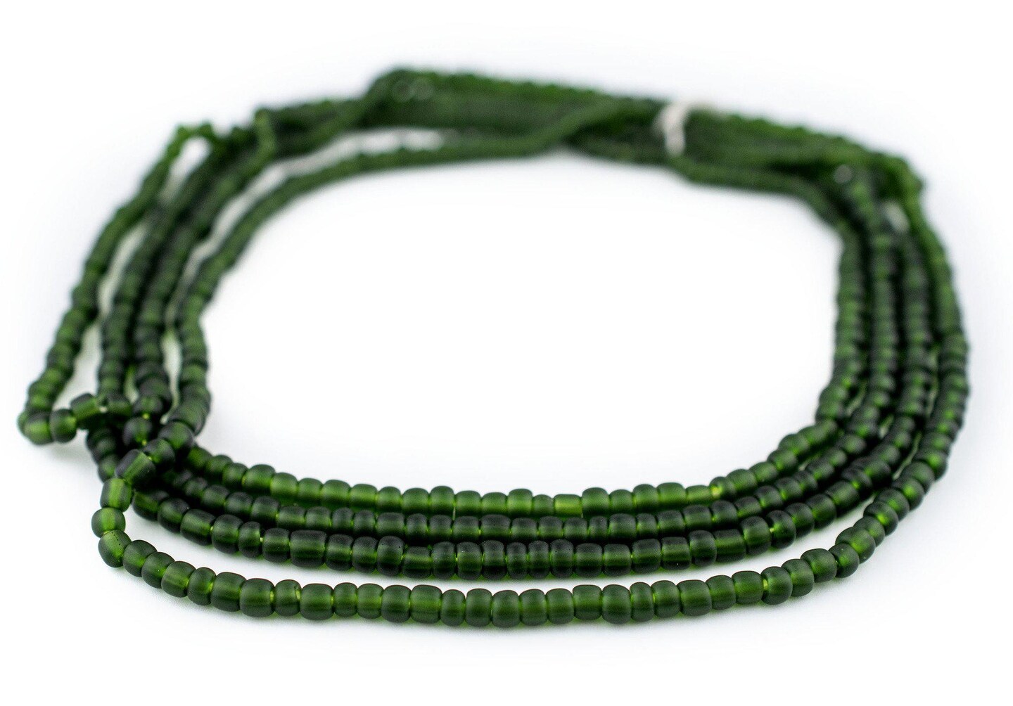 The Bead Chest Forest Green Matte Glass Seed Beads (4mm) - 24 inch Strand of Quality Glass Beads