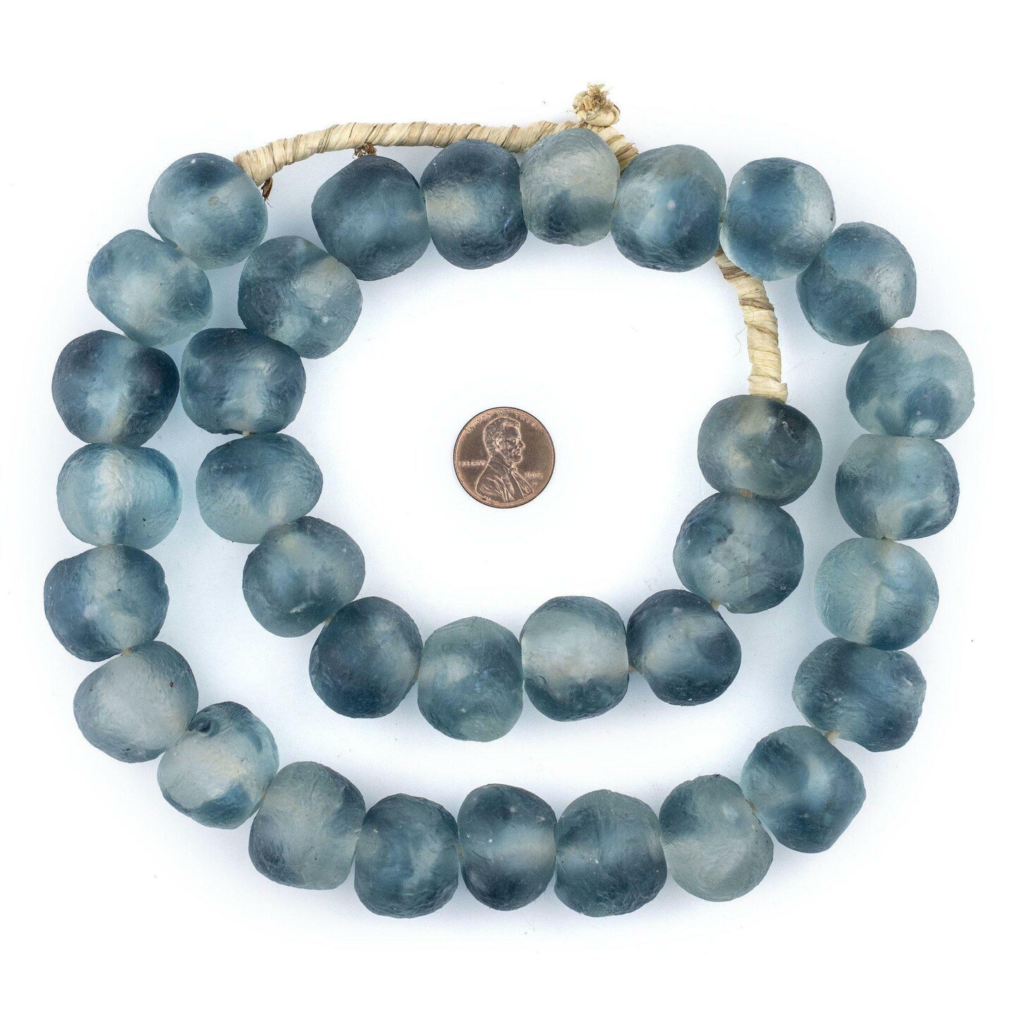 Jumbo Recycled Glass Beads, 21–25mm – African Sea Glass for Wall Hangings, Coffee Table Decor, Shelf Styling, and Home Accents – (Blue Wave Marine) – The Bead Chest
