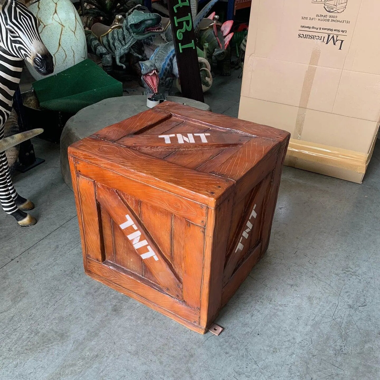 Square TNT Crate Life Size Statue