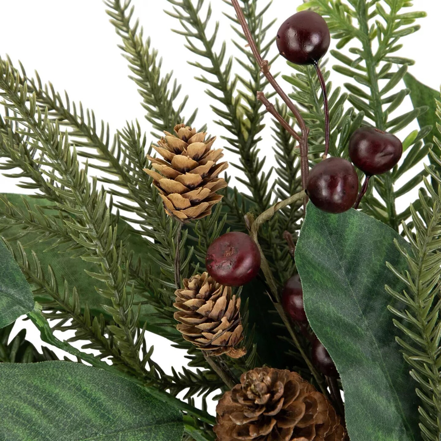 Mixed Foliage Berries 20 Inch Artificial Christmas Holiday Wreath