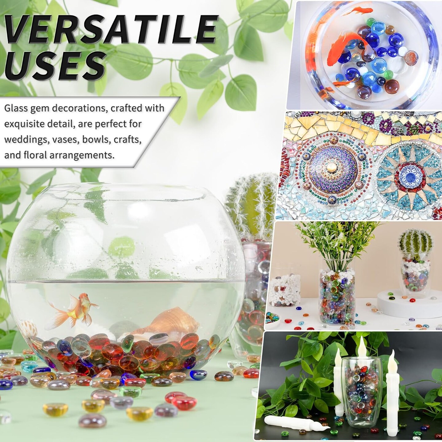 1 LB Mixed Color Flat Glass Beads (Mixed Color)