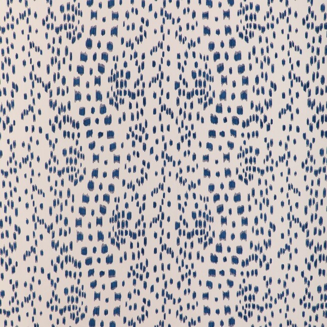1 Yard Les Touches Blue Printed Cotton Fabric Softened for Upholstery and Decorative Projects
