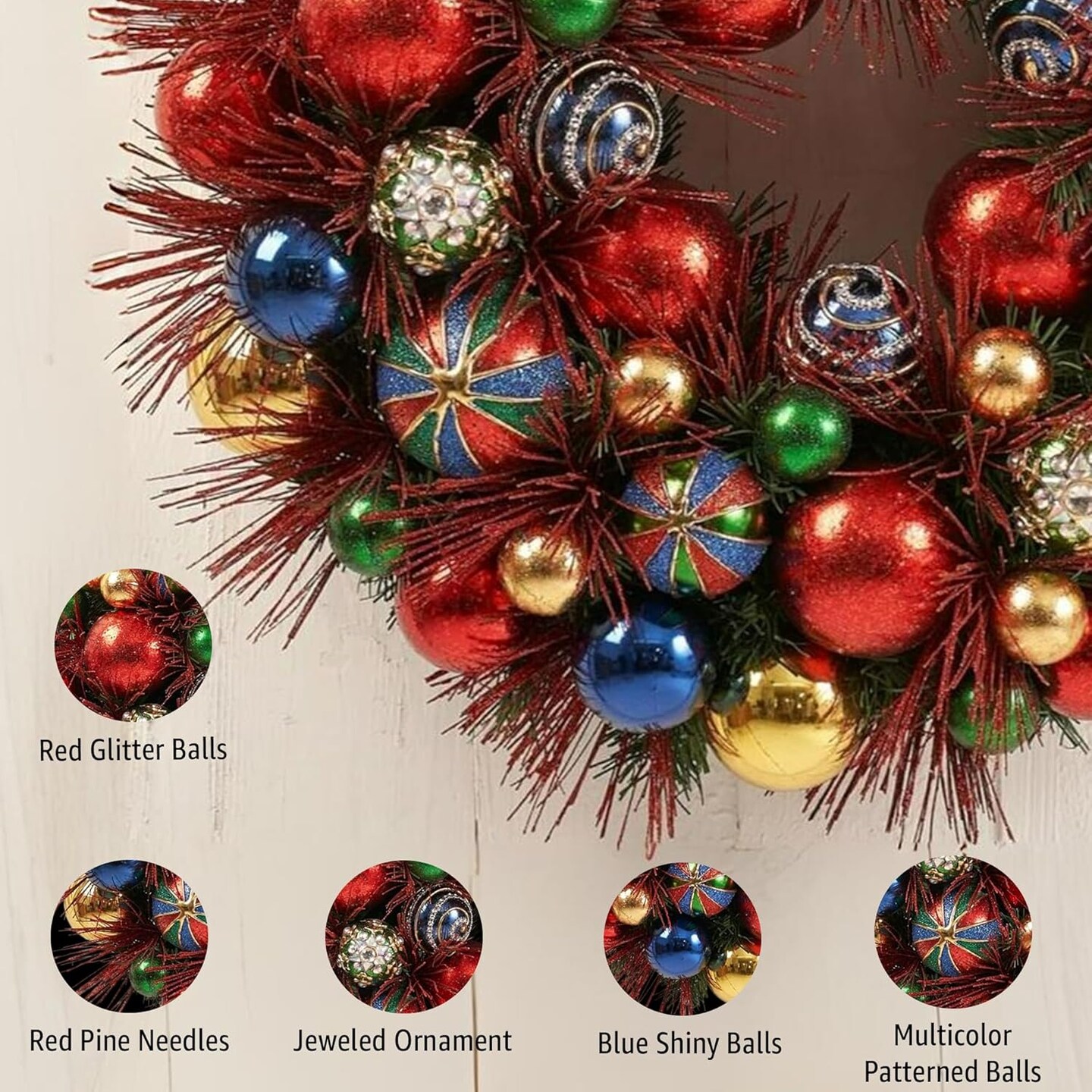 Christmas Fantasy Wreath / Jeweled Ornament Christmas Wreath - Final sale / Non-returnable and Non-refundable