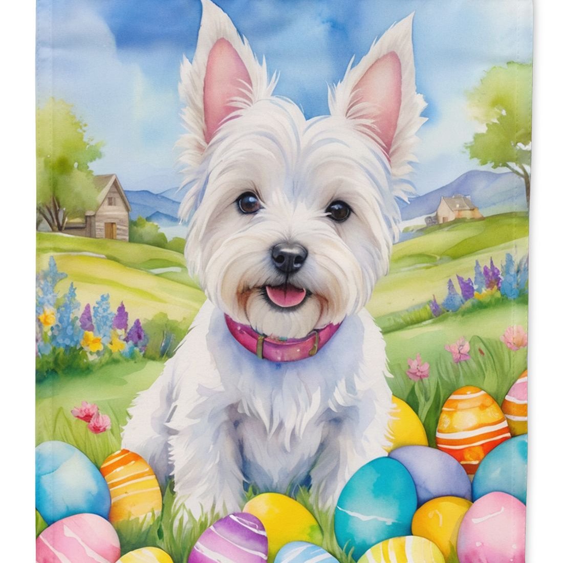Edge Collections - 11.25" X 15.50" - Multicolor - Decorative Hunt Egg Easter Westie - 1 Piece