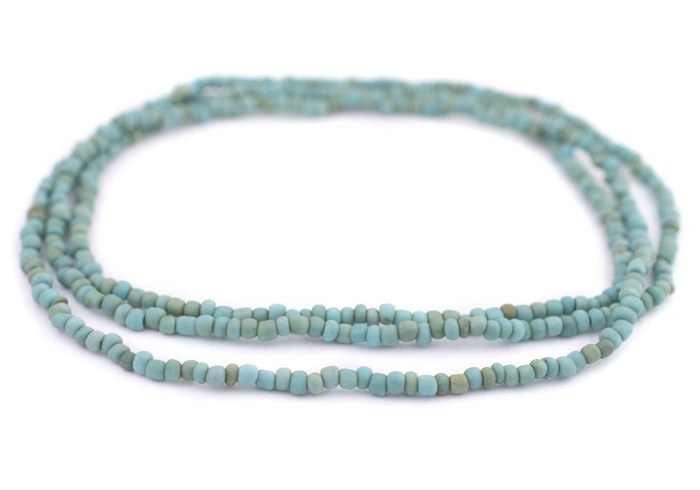 The Bead Chest Vintage-Style Blue Java Glass Seed Beads (4mm, 48" Strand)