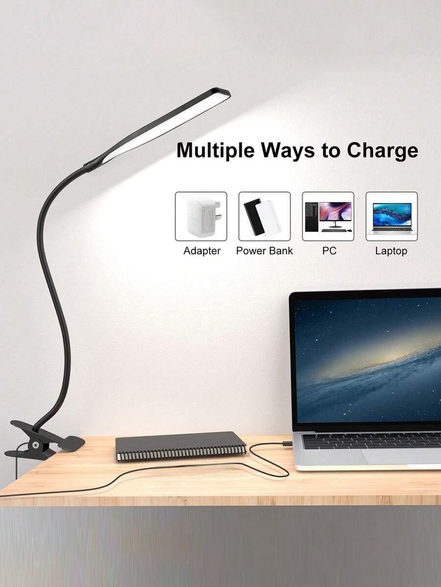 LED Swing Arm Table Lamp with Clamp, Flexible Gooseneck Task Lamp