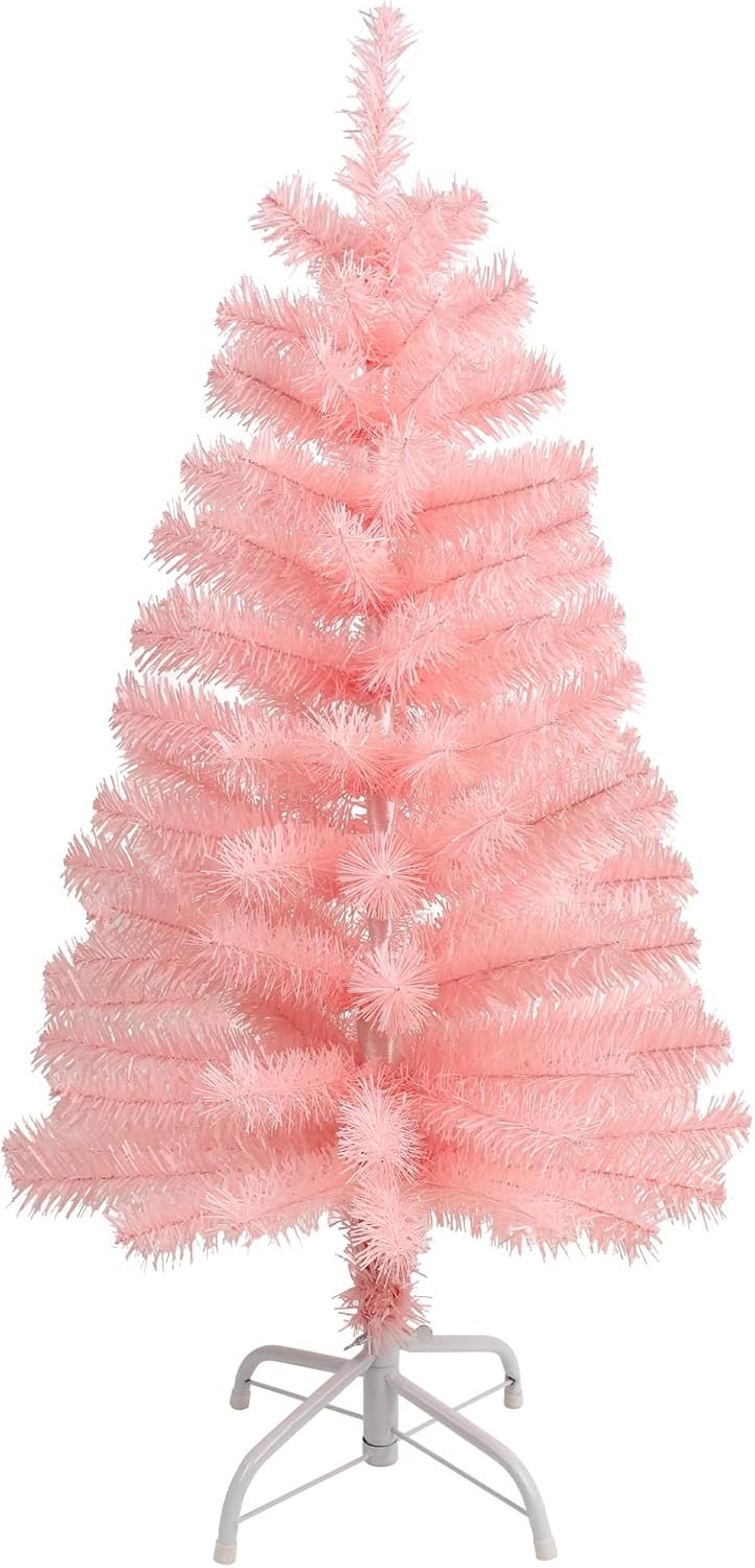 Pink Tabletop Hinged Christmas Tree (3ft Pink) 16&#x22;D x 16&#x22;W x 36&#x22;H