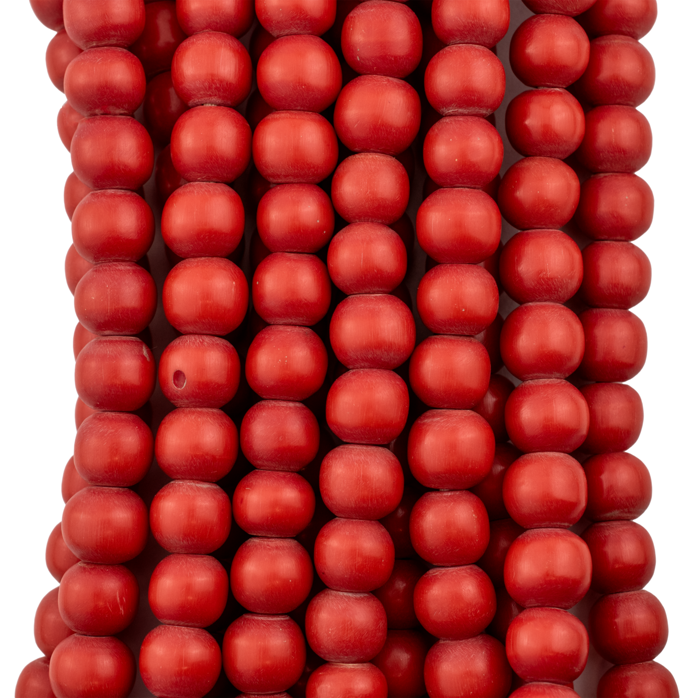 Persimmon Red Amber Resin Beads: 14mm Handcrafted Rounds from Kenya, Artisan Strand