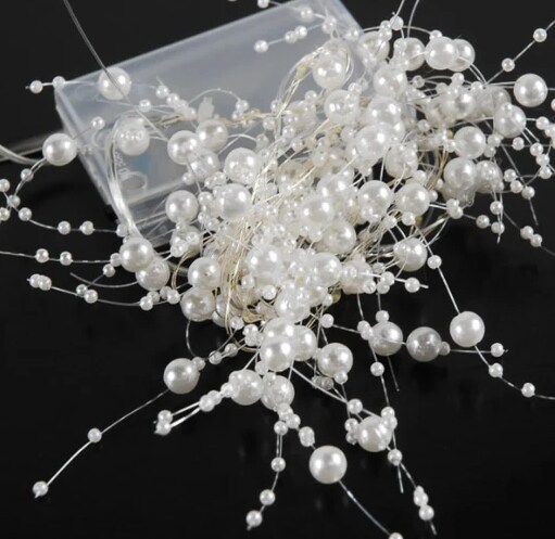 Charming Pearl Bead String Lights — 20 LEDs, Battery Powered, 3ft