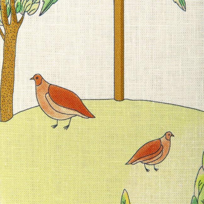 1 Yard Folklore Print Meadow Linen Fabric Brunschwig & Fils Carlsten Collection 54.25 Inches Width