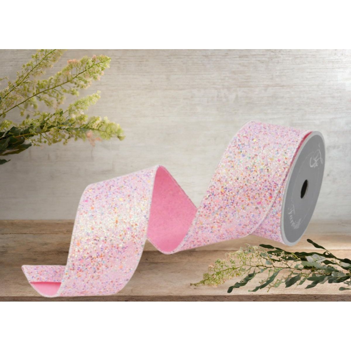 2.5&#x22; Fairy Dust Ribbon: Pink (10 Yards)
