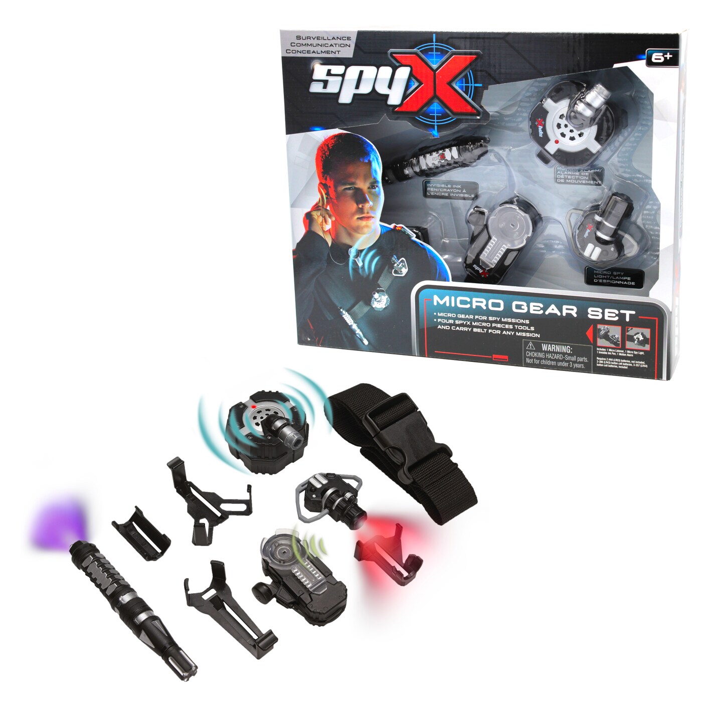 SpyX / Micro Gear Set - 4 Must-Have Spy Tools Attached to an Adjustable Belt. Jr Spy Fan Favorite & 2015 Product of the Year. Perfect addition for your spy gear collection!