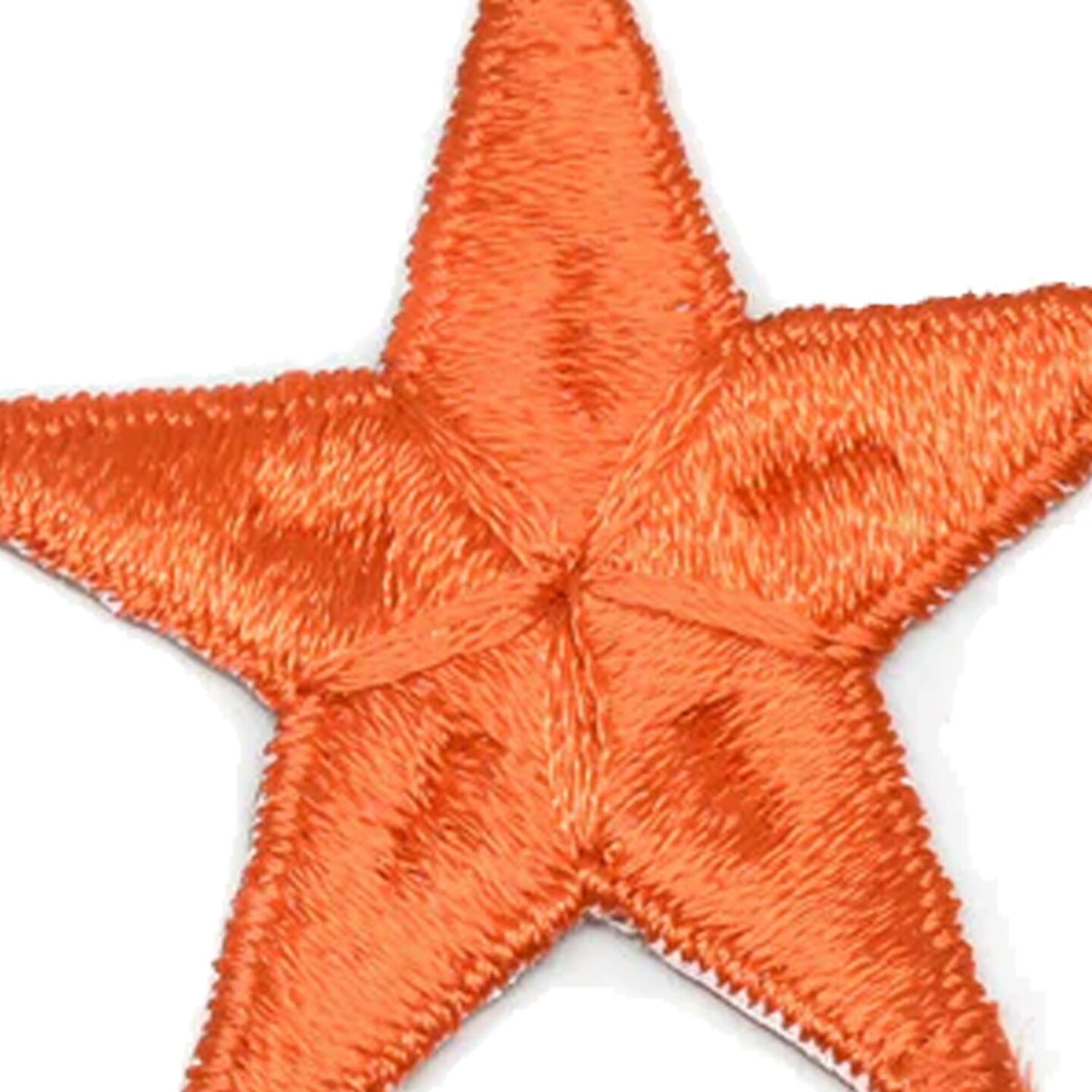 Orange Embroidered Iron On Star Patch Applique for Clothing and Creative Crafts