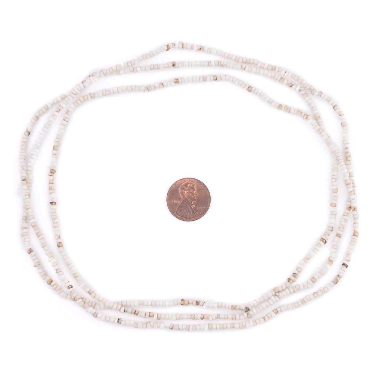 The Bead Chest Vintage-Style White Java Glass Seed Beads (2.5mm, 48" Strand)