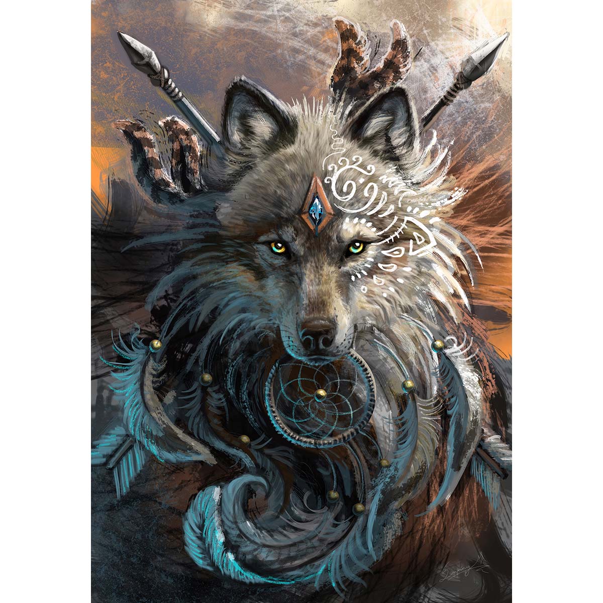 Diamond Art Club Wolf Dreamcatcher Diamond Painting | Michaels