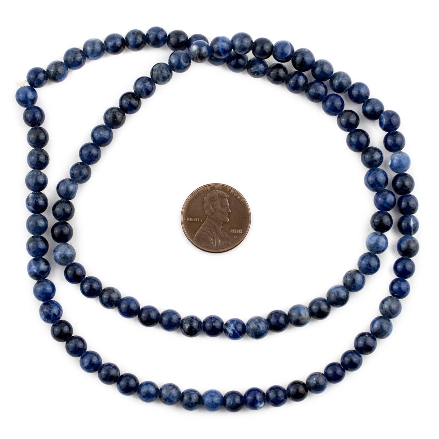 The Bead Chest Round Feldspar Sodalite Beads 6mm Blue Gemstone 22 Inch Strand