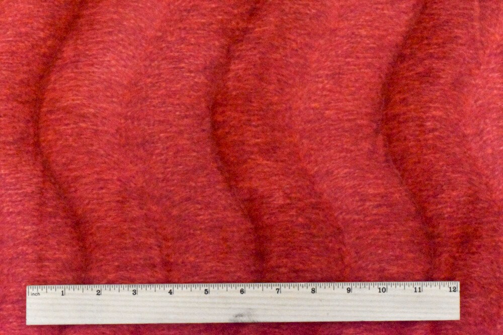 Red-Orange Wave Texture Polyester Faux Fur Knit Fabric By the Yard
