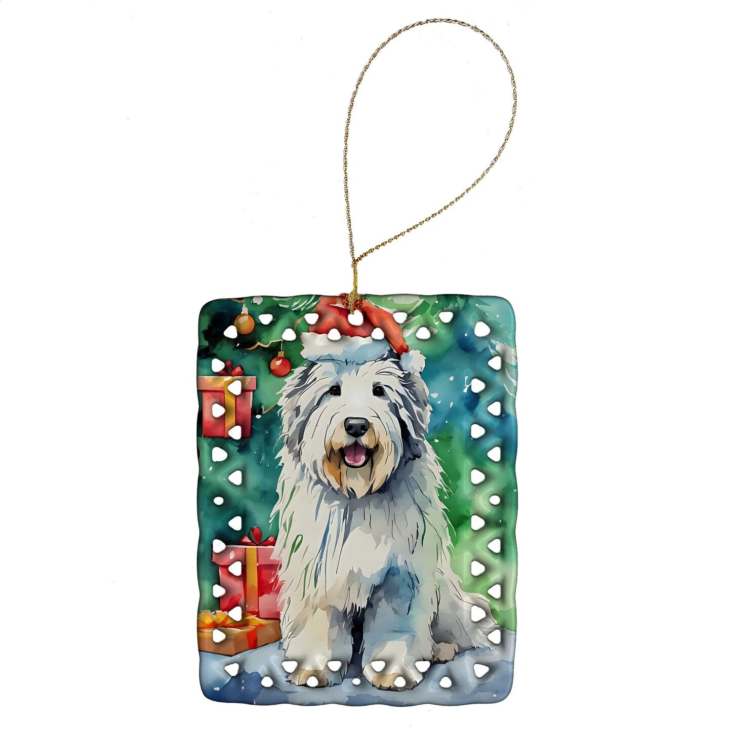 Edge Collections - 2.80" X 0.15" - Multicolor - Yorkshire Terrier (Yorkie) Holiday Porcelain Collectible - 1 Piece