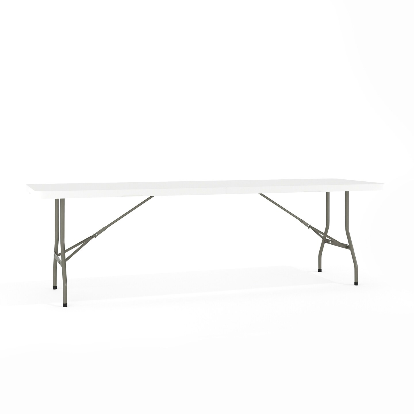 Emma and Oliver 8-Foot Bi-Fold Plastic Banquet and Event Folding Table with Carrying Handle