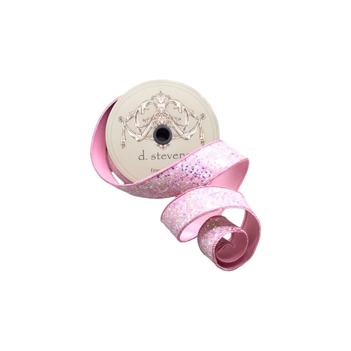 1.5&#x22; Sugar Plum Glitter Ribbon: Cotton Candy Pink (10 Yards)