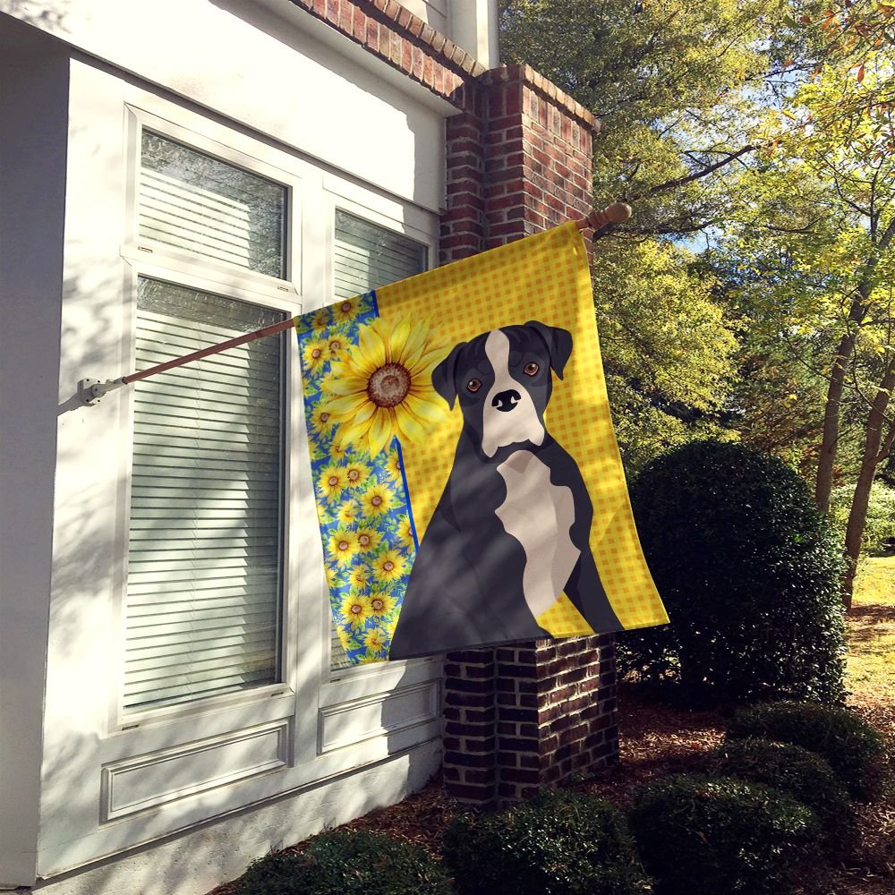 Edge Collections - 28" X 40" - Black - Summer Sunflowers Natural Eared Boxer - 1 Piece