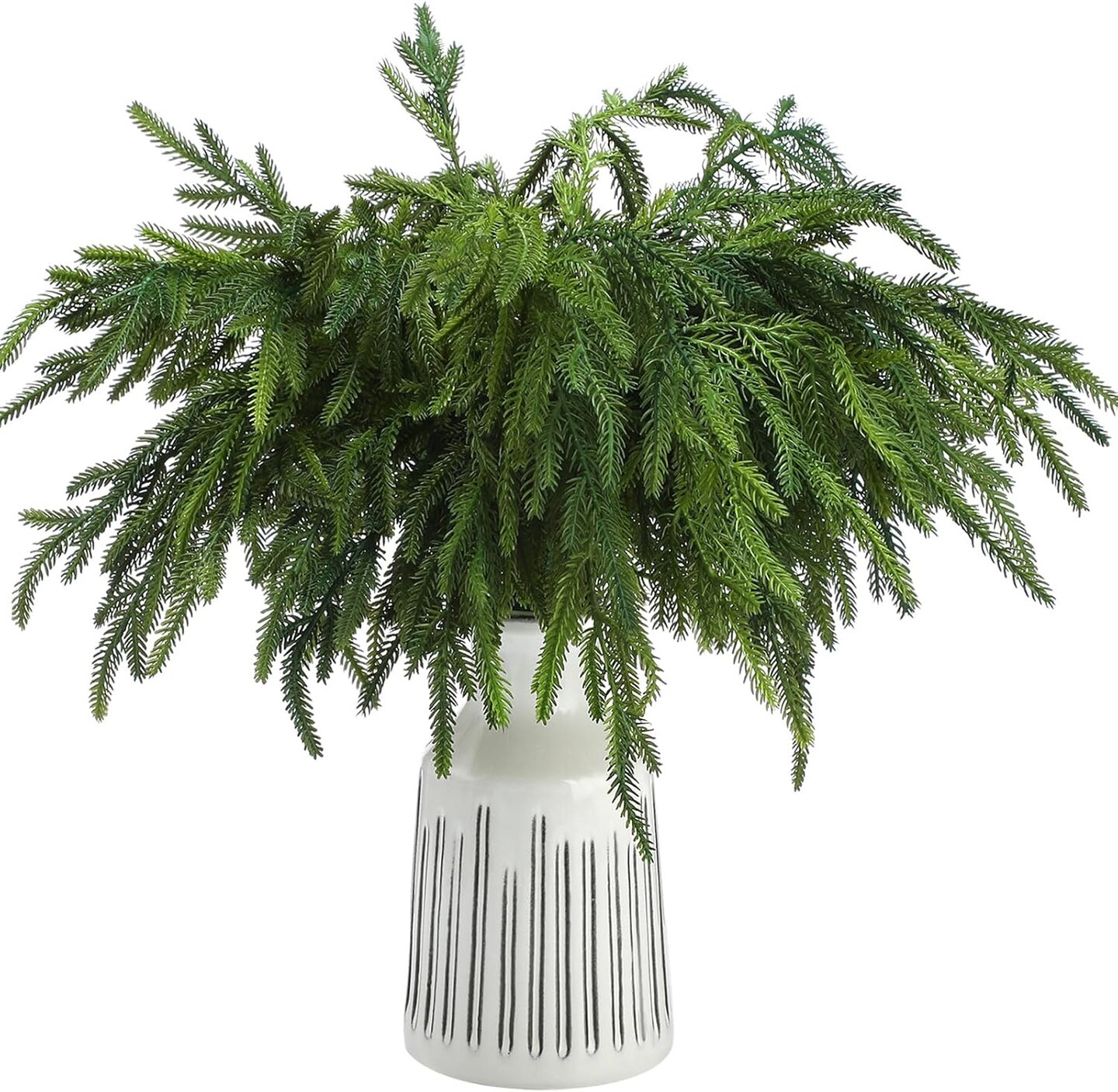 12 Pcs 18 Inch Christmas Norfolk Pine Branches (Green) 16.92"D x 7.87"W x 0.78"H