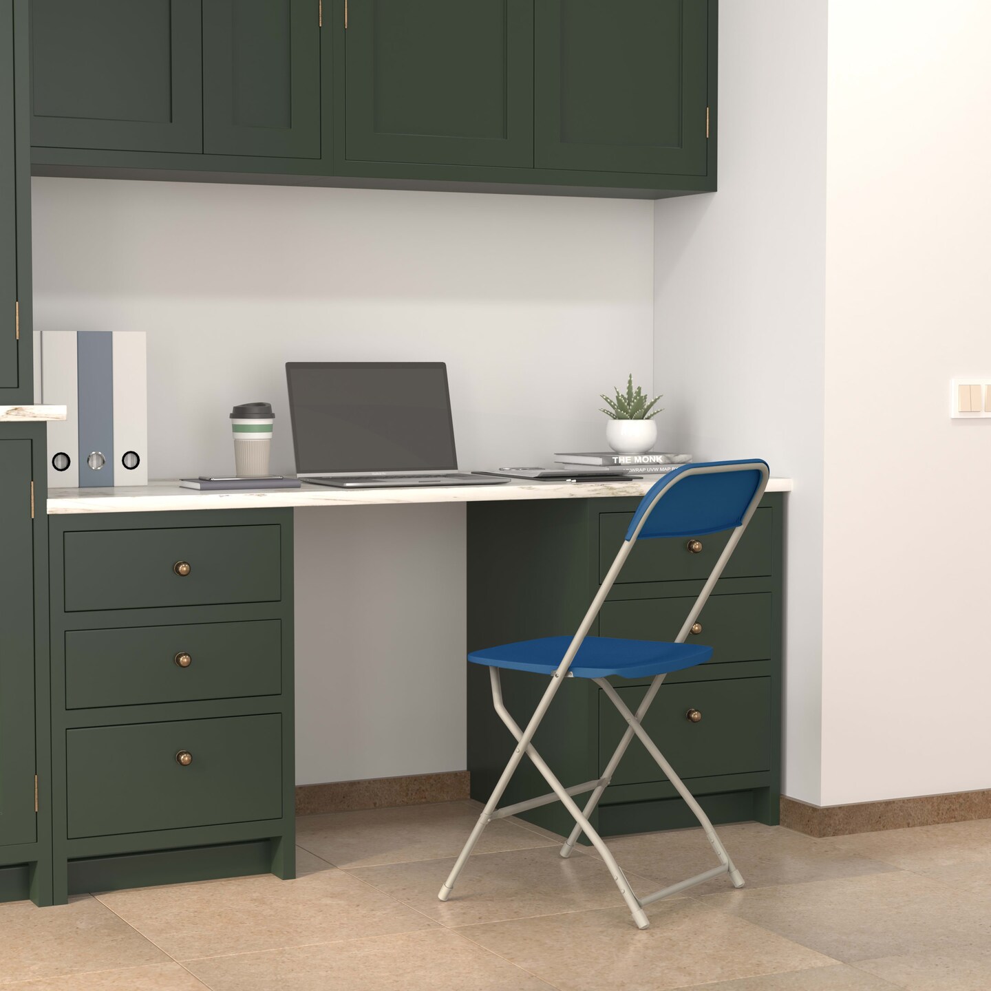 Emma and Oliver Plastic Folding Chair - 4 Pack 650LB Weight Capacity