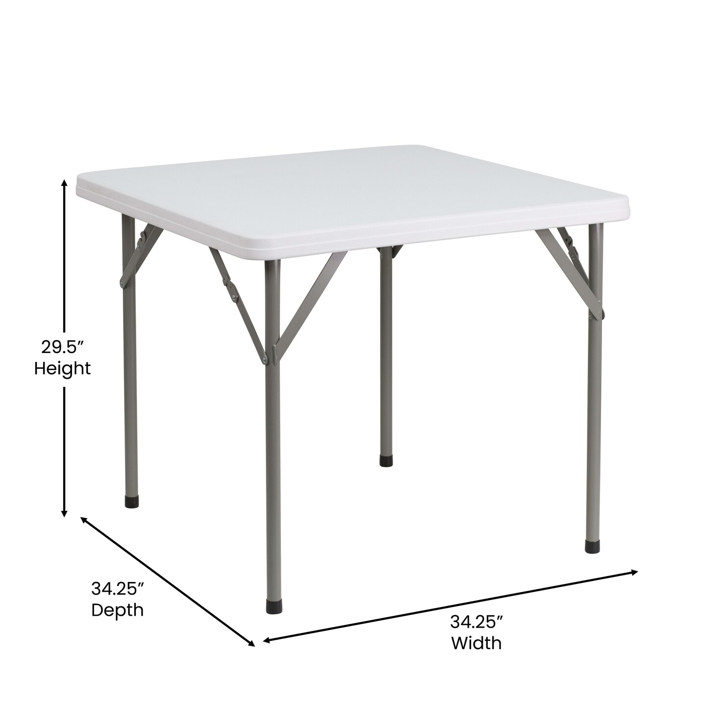 Emma and Oliver 34.25&#x22; Square Plastic Folding Table