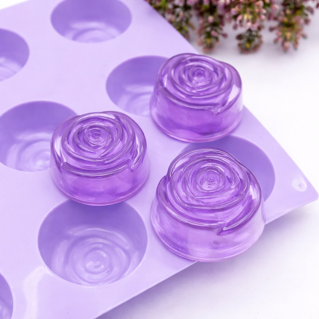 Mini Rose Blossom Silicone Mold – 15 Cavity Floral Mold for Candy, Wax, Soap & Resin
